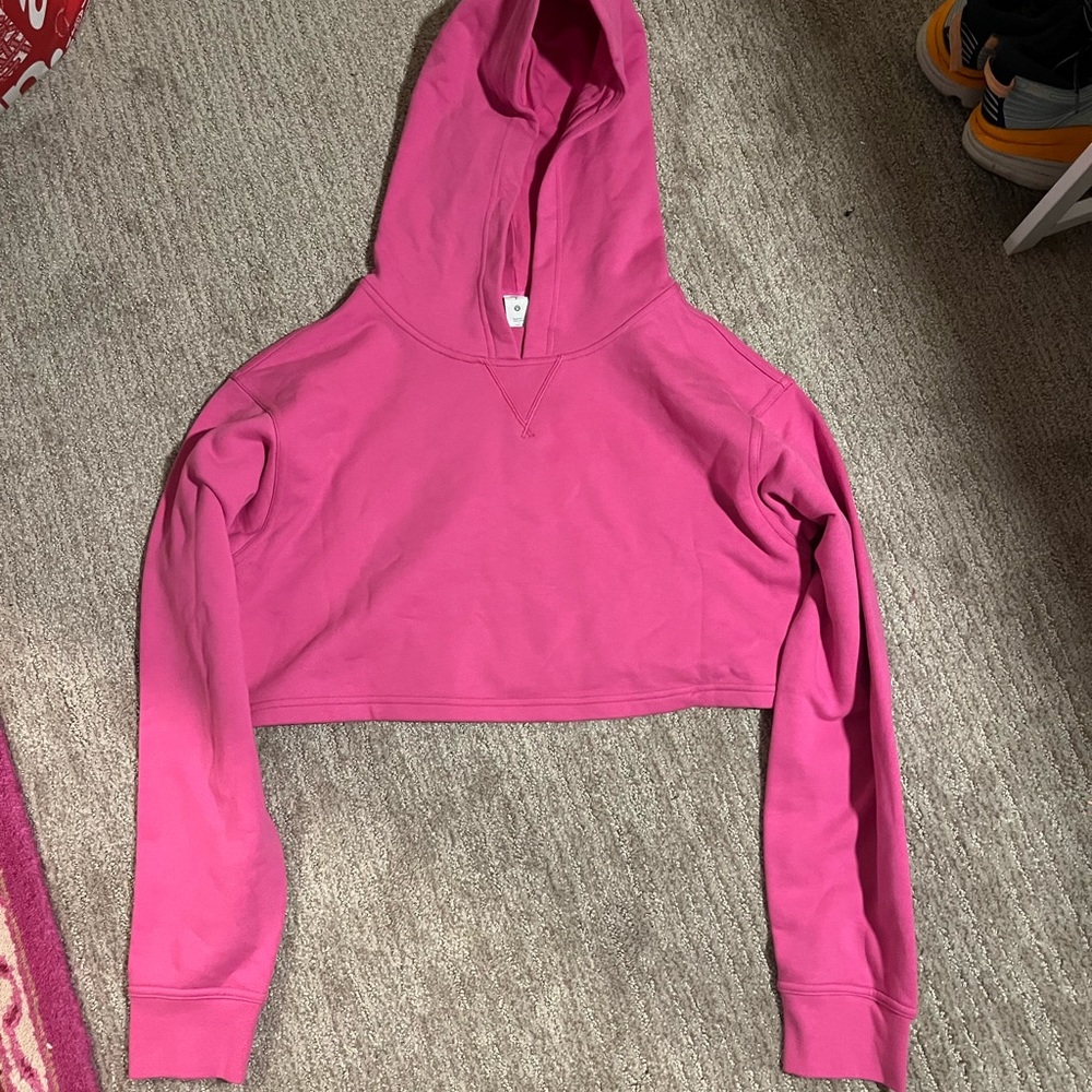 Lululemon Sonic Pink All Yours Crop Hoodie